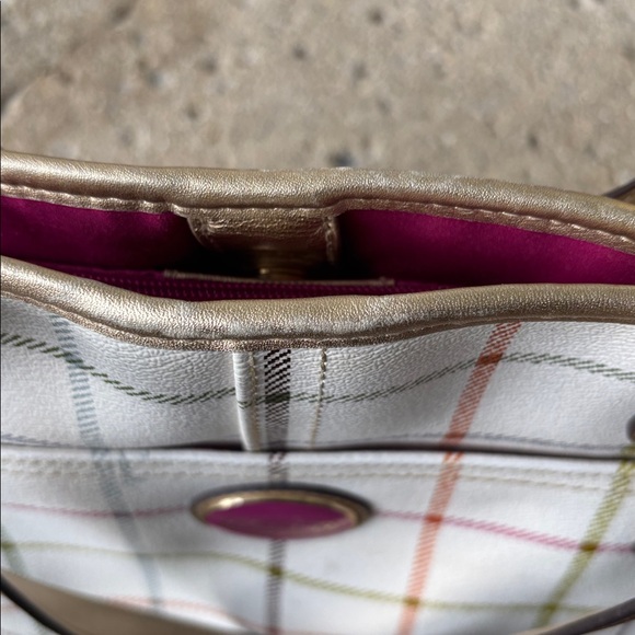 Coach leather plaid shoulder tote bag - Picture 9 of 10